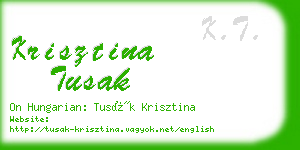 krisztina tusak business card